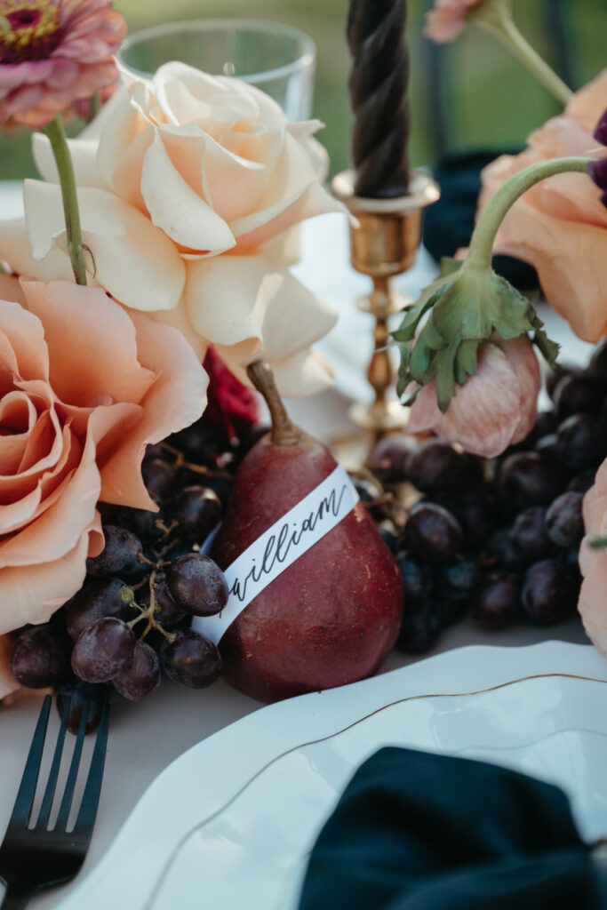 fruit in a wedding table centerpiece