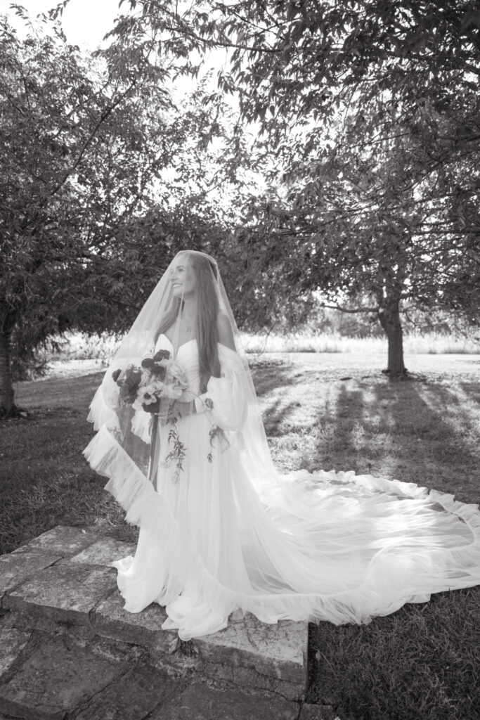 black and white wedding photo