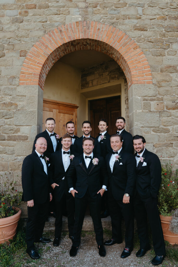 pre-wedding bridal party portraits at castello di ristonchi wedding