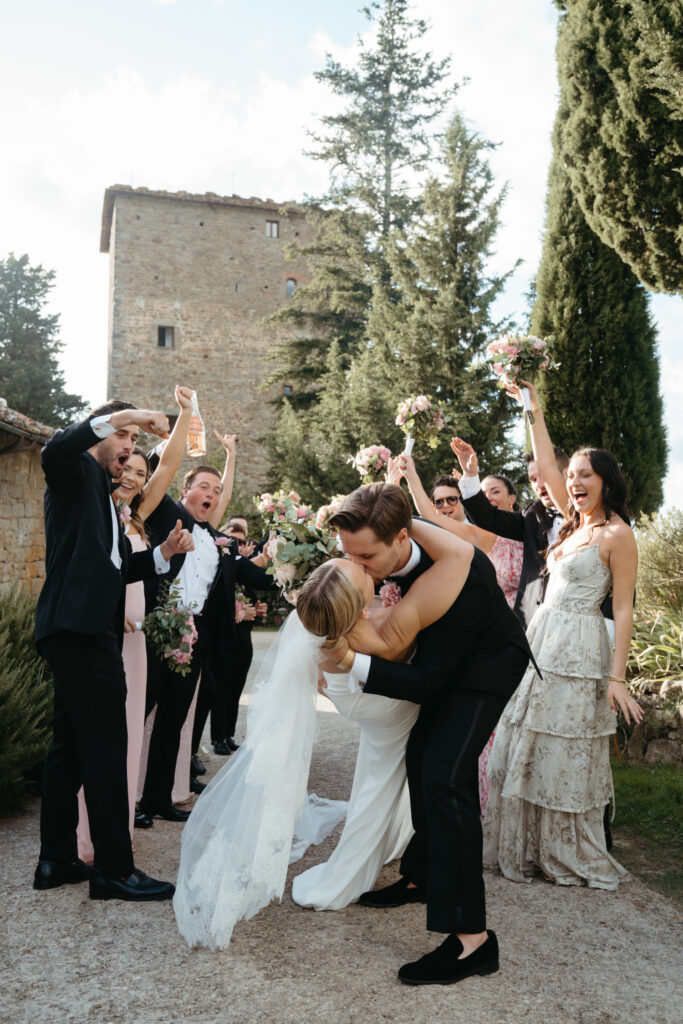 pre-wedding bridal party portraits at castello di ristonchi wedding