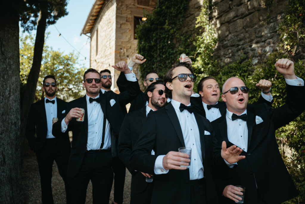 pre-wedding bridal party portraits at castello di ristonchi wedding