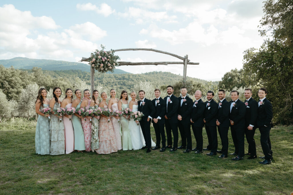 pre-wedding bridal party portraits at castello di ristonchi wedding