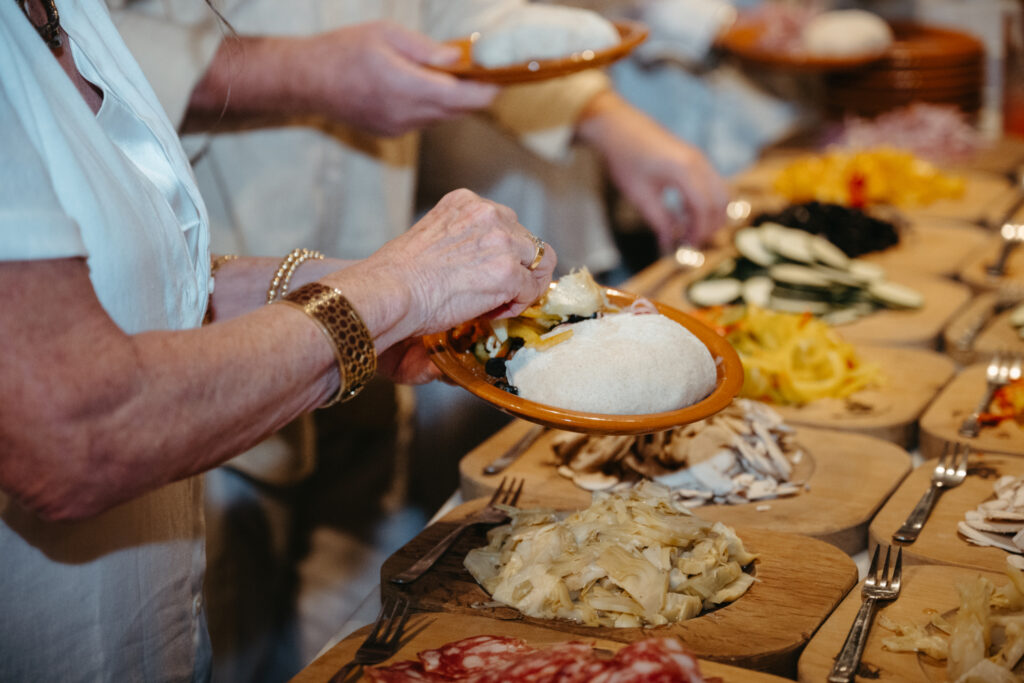 make your own pizza at castello di ristonchi wedding welcome dinner