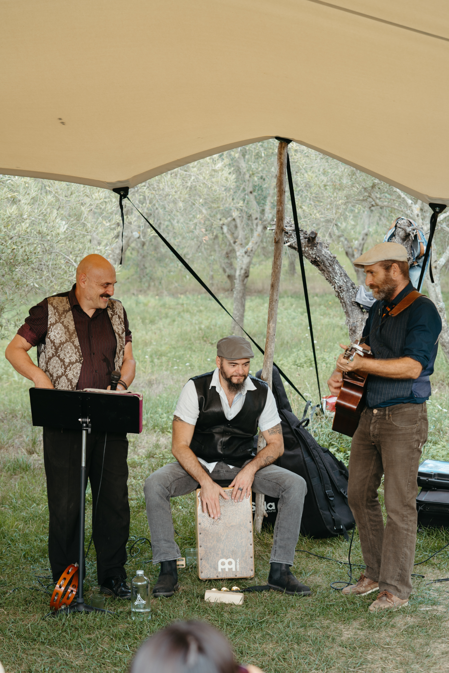 cocktail hour details at castello di ristonchi wedding