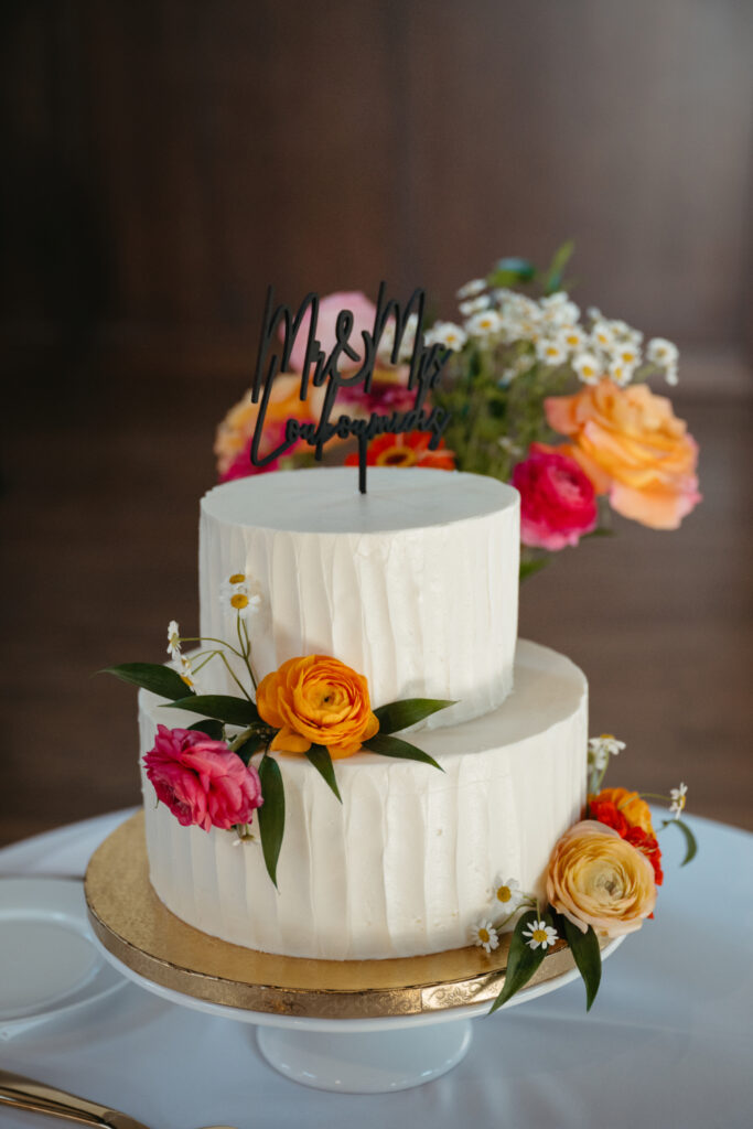 reception two tier cake the palomar cincinnati wedding