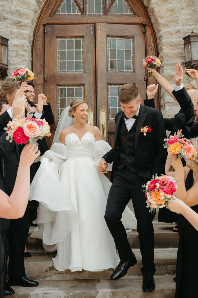 outdoor wedding party portraits at st nicholas