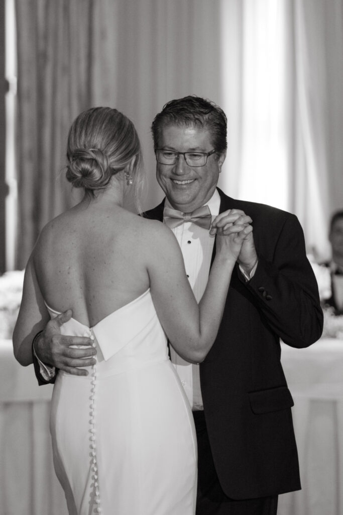 father daughter dance at cincinnati club wedding reception