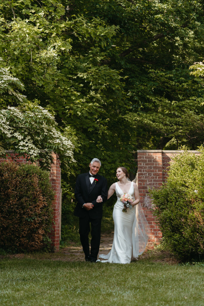 real-wedding-feature bride's father walking her down the isle