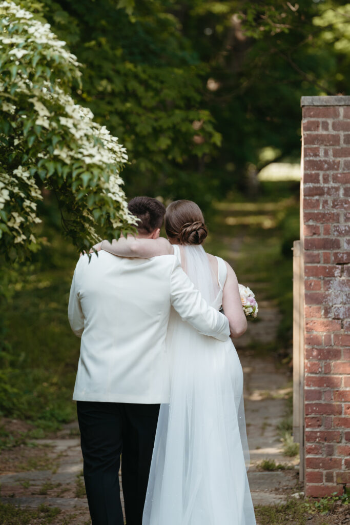 real-wedding-feature bride and groom walking as husband and wife for the first time