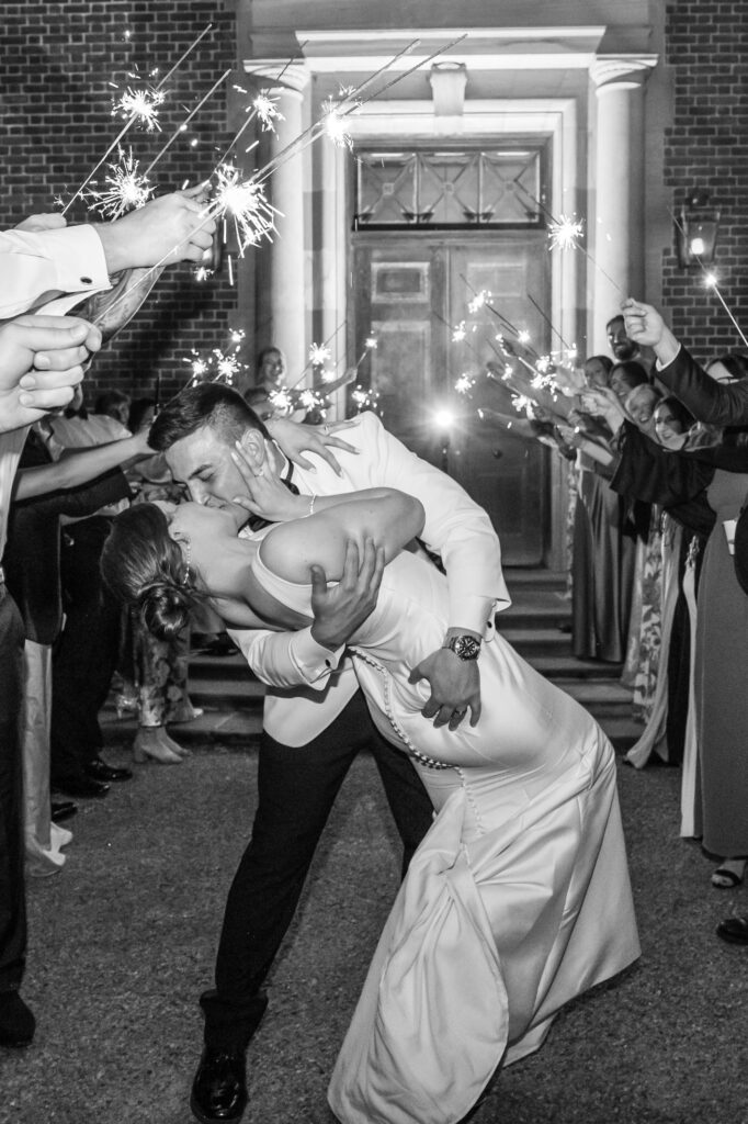 sparkler send off for spring wedding at peterloon estates