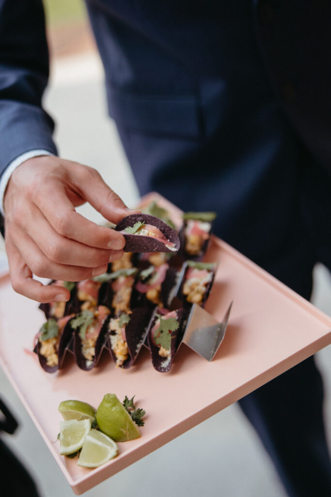 appetizers for cocktail hour for a wedding at meshawa house